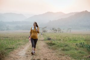 pregnant woman in her trimester workout outdoor